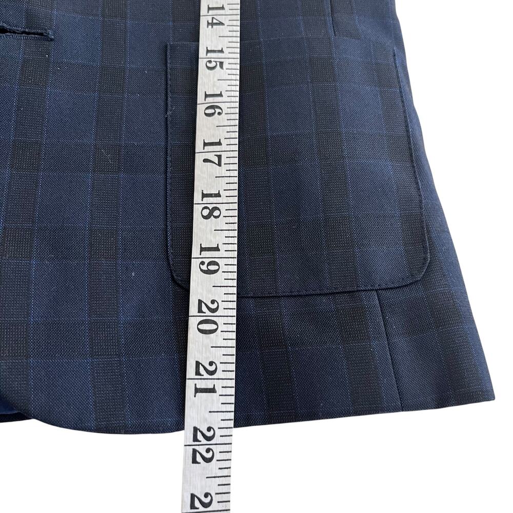 Leo & Zachary Boys Navy Black Plaid Suit Sports Jacket Blazer size 10 - Picture 10 of 14
